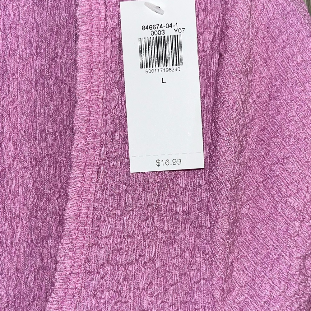 Old Navy NWT lavender purple scrunchy short sleeve scoop neck baby tee large - Picture 4 of 5